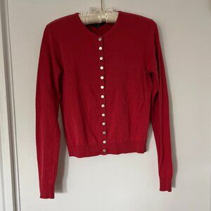 Agnes b. Swing Snap Cardigan Strawberry Red T2